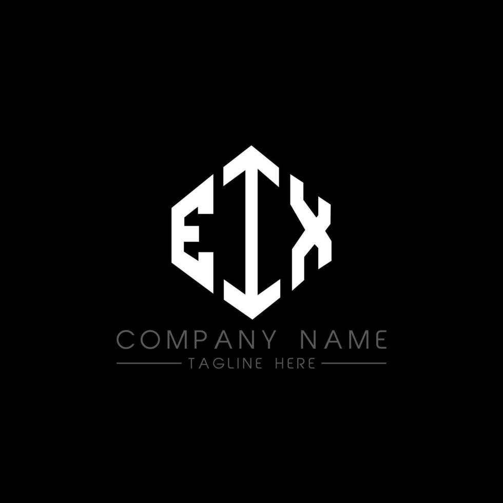EIX letter logo design with polygon shape. EIX polygon and cube shape logo design. EIX hexagon vector logo template white and black colors. EIX monogram, business and real estate logo.