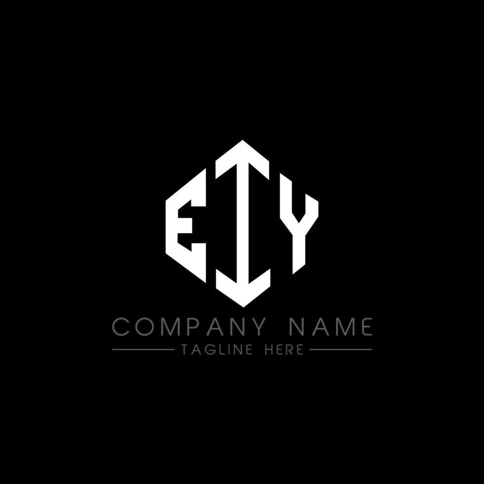 EIY letter logo design with polygon shape. EIY polygon and cube shape logo design. EIY hexagon vector logo template white and black colors. EIY monogram, business and real estate logo.