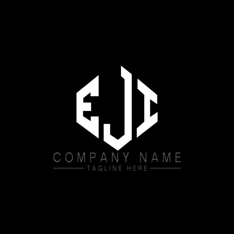 EJI letter logo design with polygon shape. EJI polygon and cube shape logo design. EJI hexagon vector logo template white and black colors. EJI monogram, business and real estate logo.