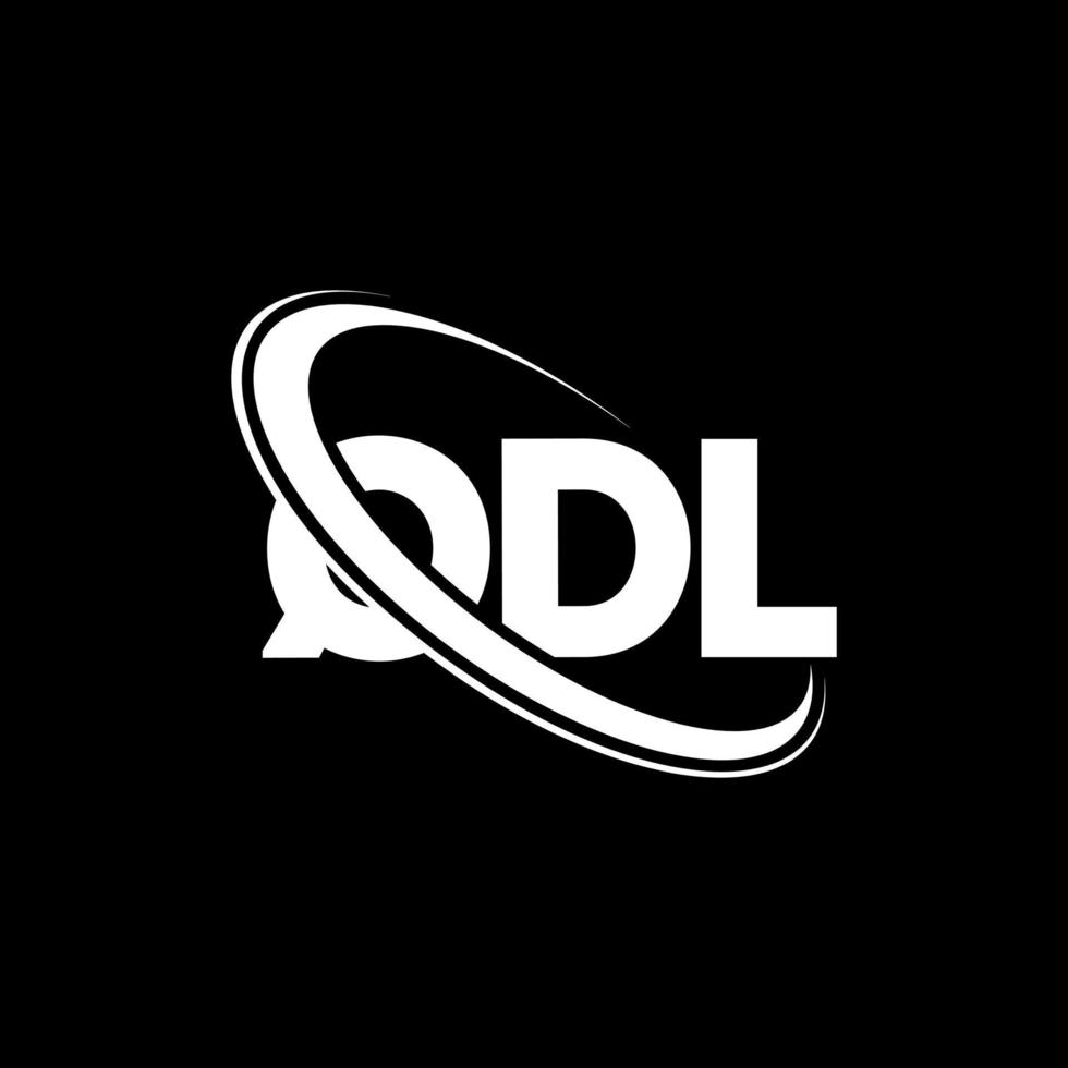 QDL logo. QDL letter. QDL letter logo design. Initials QDL logo linked with circle and uppercase monogram logo. QDL typography for technology, business and real estate brand. vector