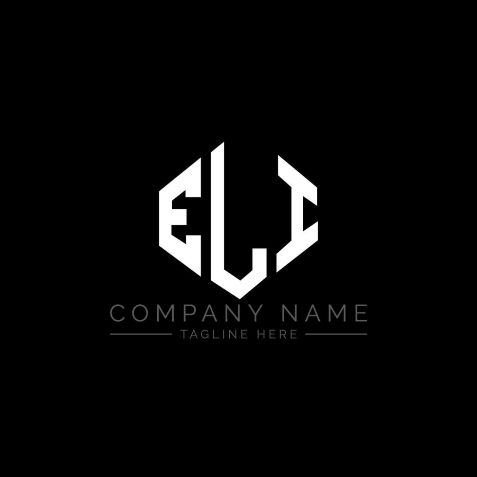 ELI letter logo design with polygon shape. ELI polygon and cube shape logo design. ELI hexagon vector logo template white and black colors. ELI monogram, business and real estate logo.