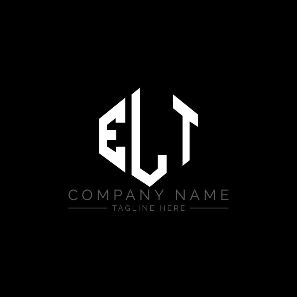 ELT letter logo design with polygon shape. ELT polygon and cube shape logo design. ELT hexagon vector logo template white and black colors. ELT monogram, business and real estate logo.