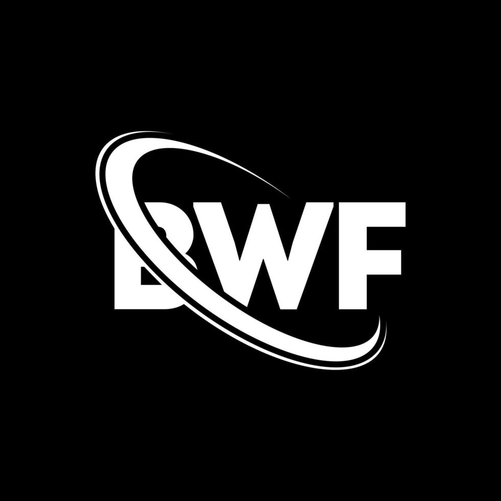 logotipo de la bwf. carta bwf. diseño de logotipo de letra bwf. logotipo de iniciales bwf vinculado con círculo y logotipo de monograma en mayúsculas. tipografía bwf para tecnología, negocios y marca inmobiliaria. vector