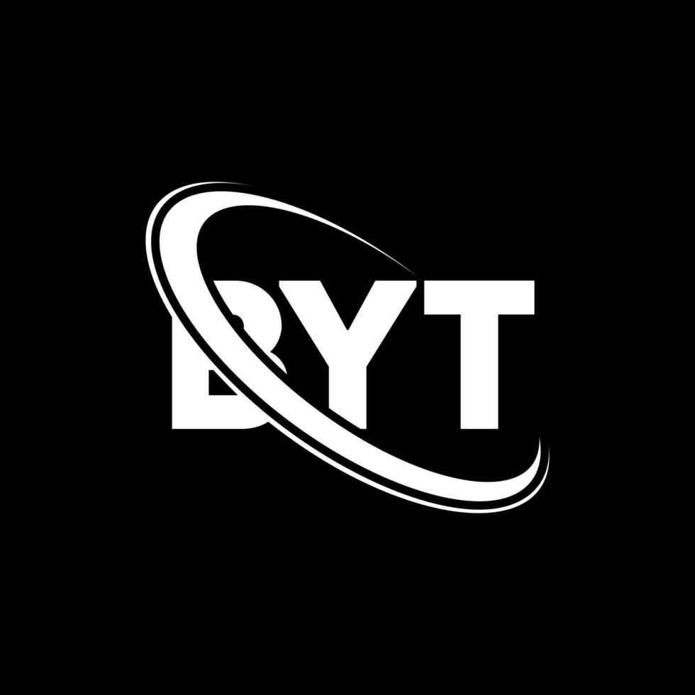 logotipo de bytes. letra byt. diseño de logotipo de letra byt. logotipo de byt de iniciales vinculado con círculo y logotipo de monograma en mayúsculas. tipografía byt para tecnología, negocios y marca inmobiliaria. vector