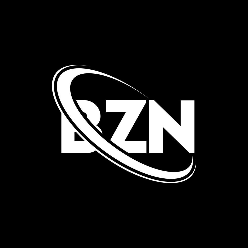 logotipo de bzn. letra bzn. diseño del logotipo de la letra bzn. logotipo de bzn iniciales vinculado con círculo y logotipo de monograma en mayúsculas. tipografía bzn para tecnología, negocios y marca inmobiliaria. vector