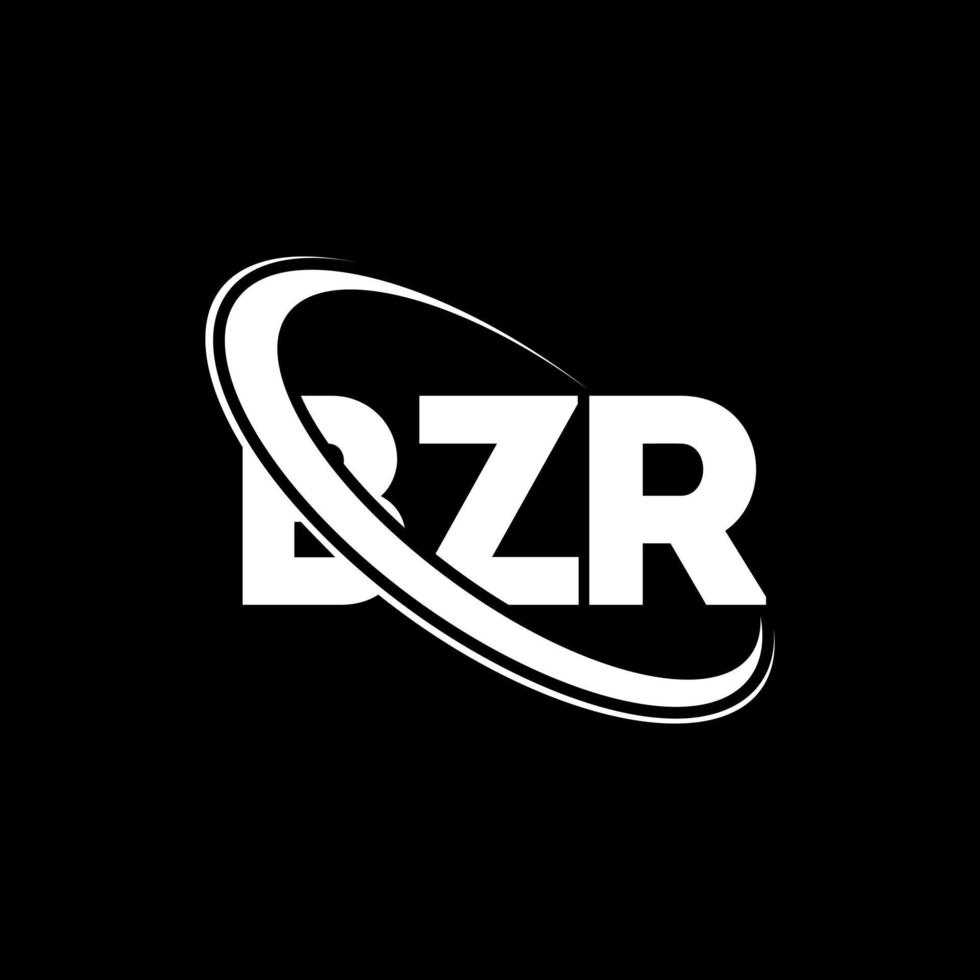 logotipo de bzr. letra bzr. diseño del logotipo de la letra bzr. logotipo de bzr iniciales vinculado con círculo y logotipo de monograma en mayúsculas. tipografía bzr para tecnología, negocios y marca inmobiliaria. vector