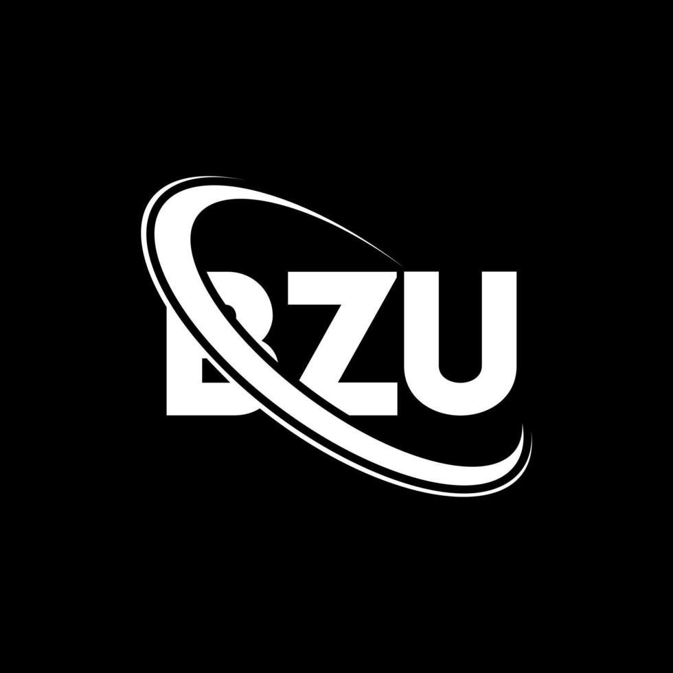 logotipo de bzu. letra bzu. diseño del logotipo de la letra bzu. logotipo de bzu de iniciales vinculado con círculo y logotipo de monograma en mayúsculas. tipografía bzu para tecnología, negocios y marca inmobiliaria. vector