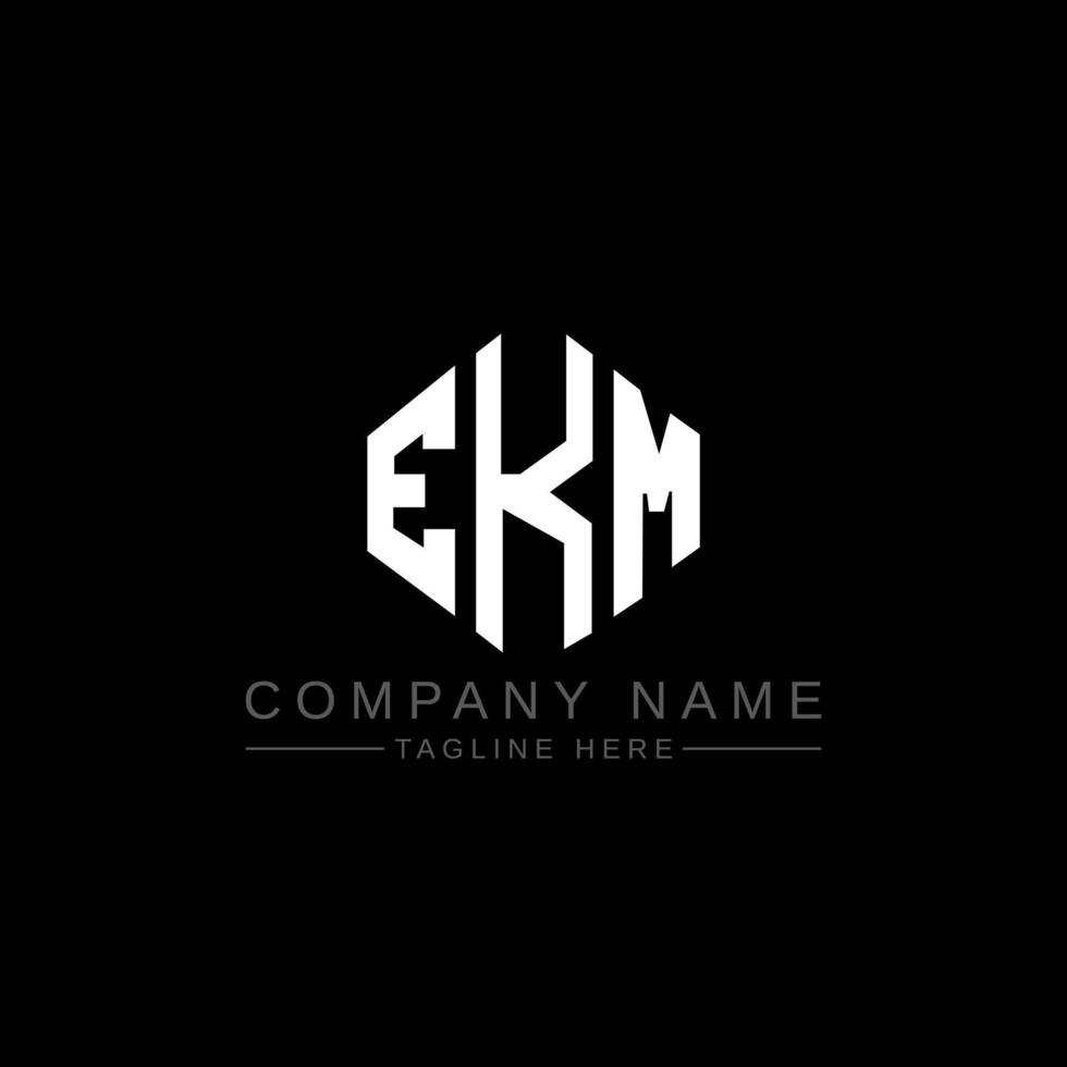 EKM letter logo design with polygon shape. EKM polygon and cube shape logo design. EKM hexagon vector logo template white and black colors. EKM monogram, business and real estate logo.