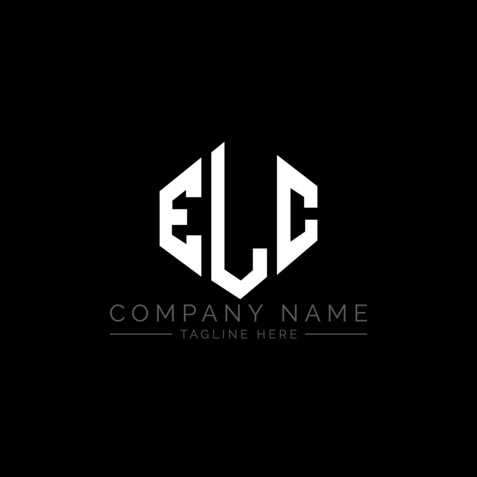 ELC letter logo design with polygon shape. ELC polygon and cube shape logo design. ELC hexagon vector logo template white and black colors. ELC monogram, business and real estate logo.