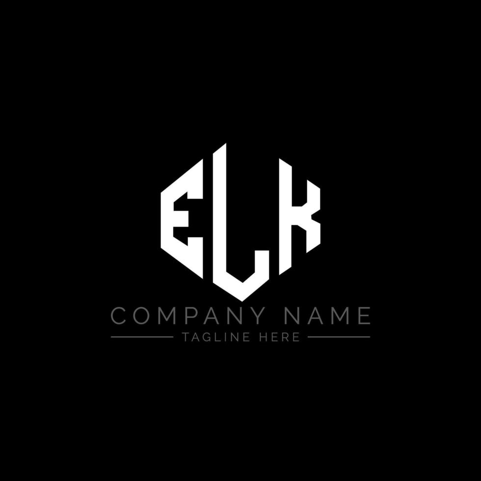 ELK letter logo design with polygon shape. ELK polygon and cube shape logo design. ELK hexagon vector logo template white and black colors. ELK monogram, business and real estate logo.