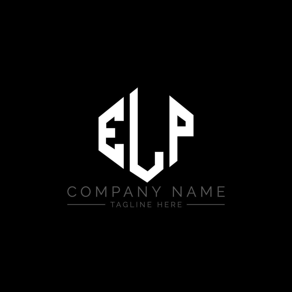 ELP letter logo design with polygon shape. ELP polygon and cube shape logo design. ELP hexagon vector logo template white and black colors. ELP monogram, business and real estate logo.