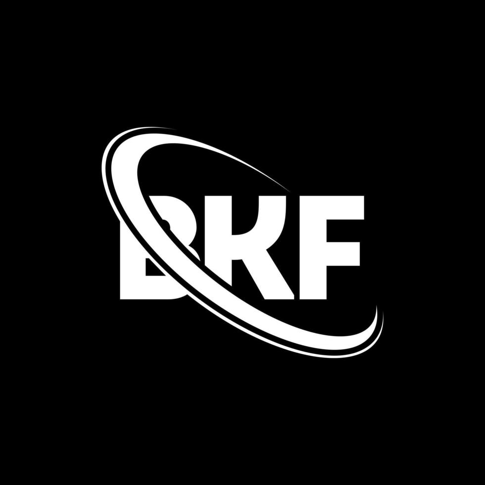 logotipo de bkf. letra bkf. diseño del logotipo de la letra bkf. Logotipo de iniciales bkf vinculado con círculo y logotipo de monograma en mayúsculas. Tipografía bkf para tecnología, negocios y marca inmobiliaria. vector