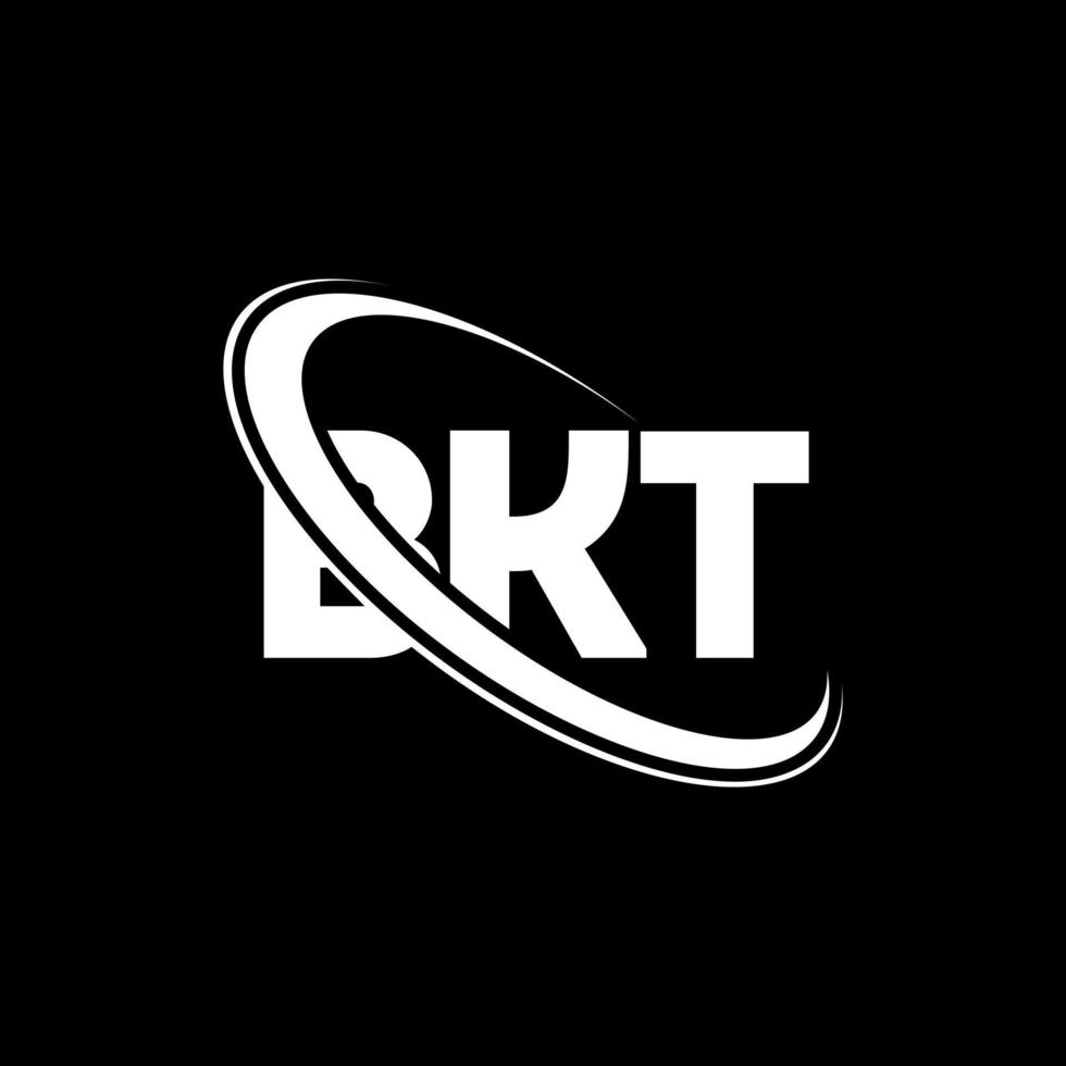 logotipo de bkt. carta bkt. diseño del logotipo de la letra bkt. logotipo de bkt de iniciales vinculado con círculo y logotipo de monograma en mayúsculas. tipografía bkt para tecnología, negocios y marca inmobiliaria. vector