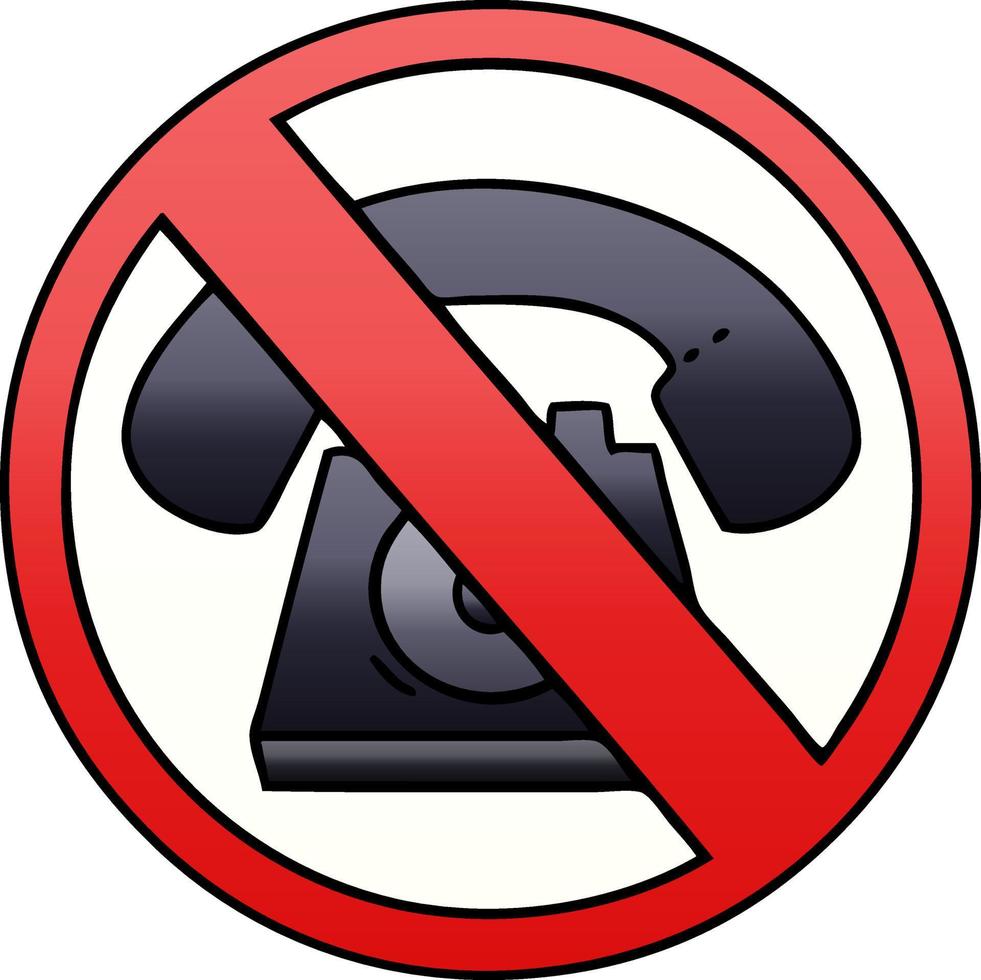 gradient shaded cartoon no phones allowed sign vector