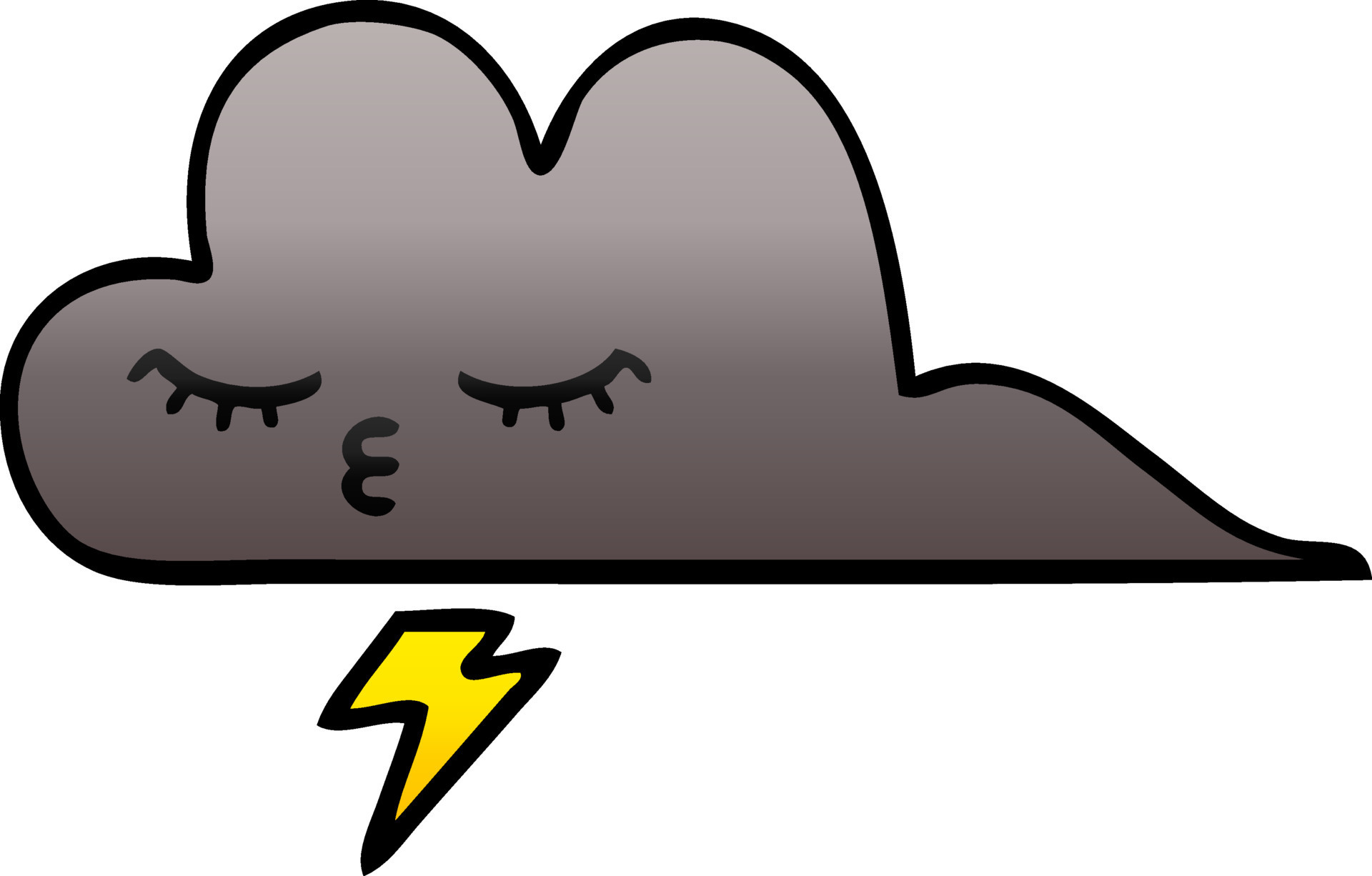 gradient shaded cartoon storm cloud 8994532 Vector Art at Vecteezy