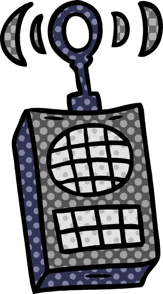 cartoon doodle of a walkie talkie vector