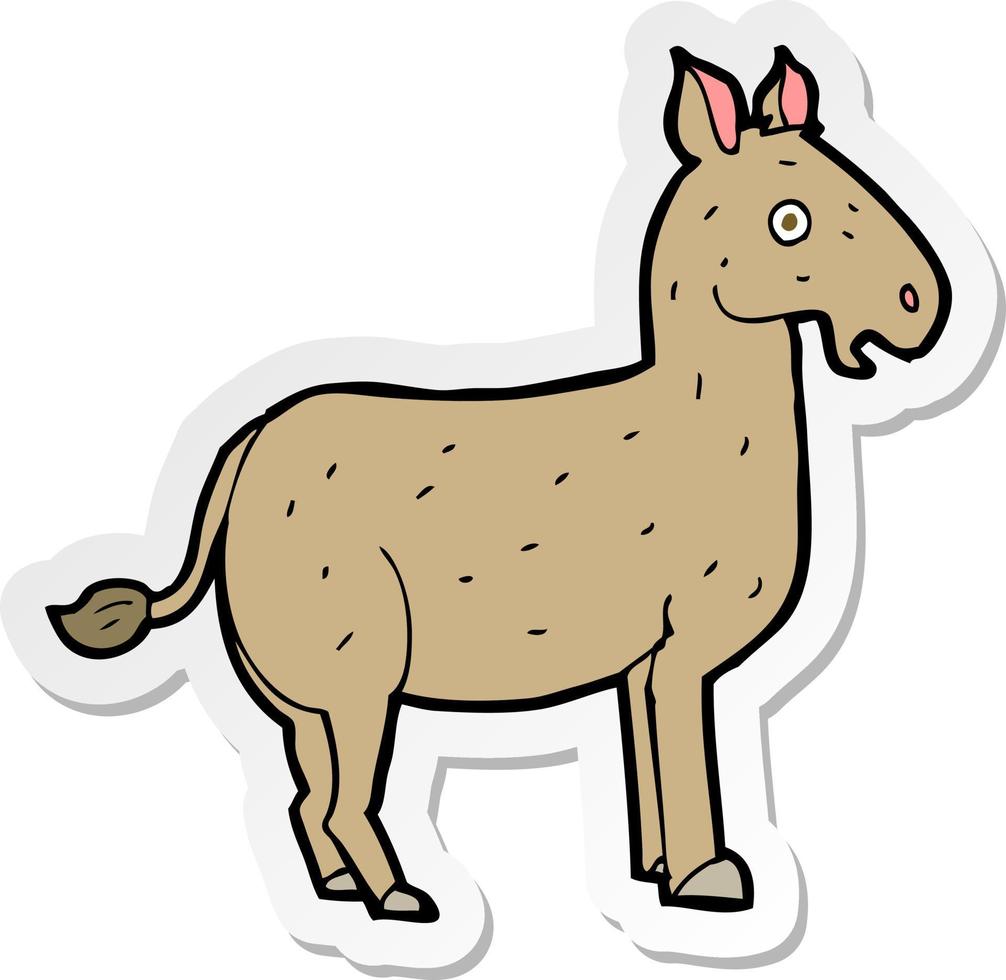 sticker of a cartoon mule vector