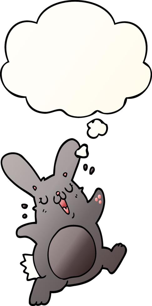 cartoon rabbit and thought bubble in smooth gradient style vector