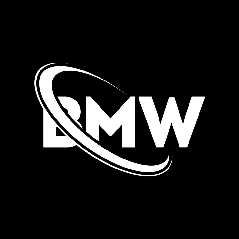 logotipo de BMW. carta bmw. diseño del logotipo de la letra bmw. logotipo de bmw de iniciales vinculado con círculo y logotipo de monograma en mayúsculas. tipografía bmw para tecnología, negocios y marca inmobiliaria. vector