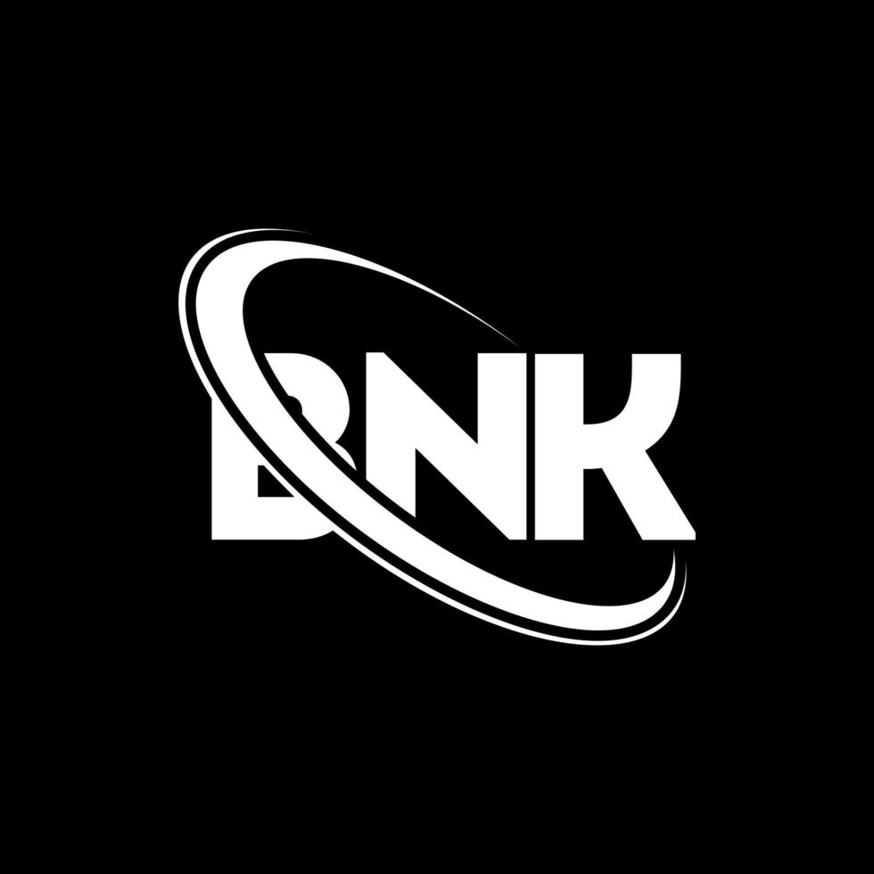 logotipo de bnk. carta bnk. diseño del logotipo de la letra bnk. logotipo de bnk de iniciales vinculado con círculo y logotipo de monograma en mayúsculas. tipografía bnk para tecnología, negocios y marca inmobiliaria. vector