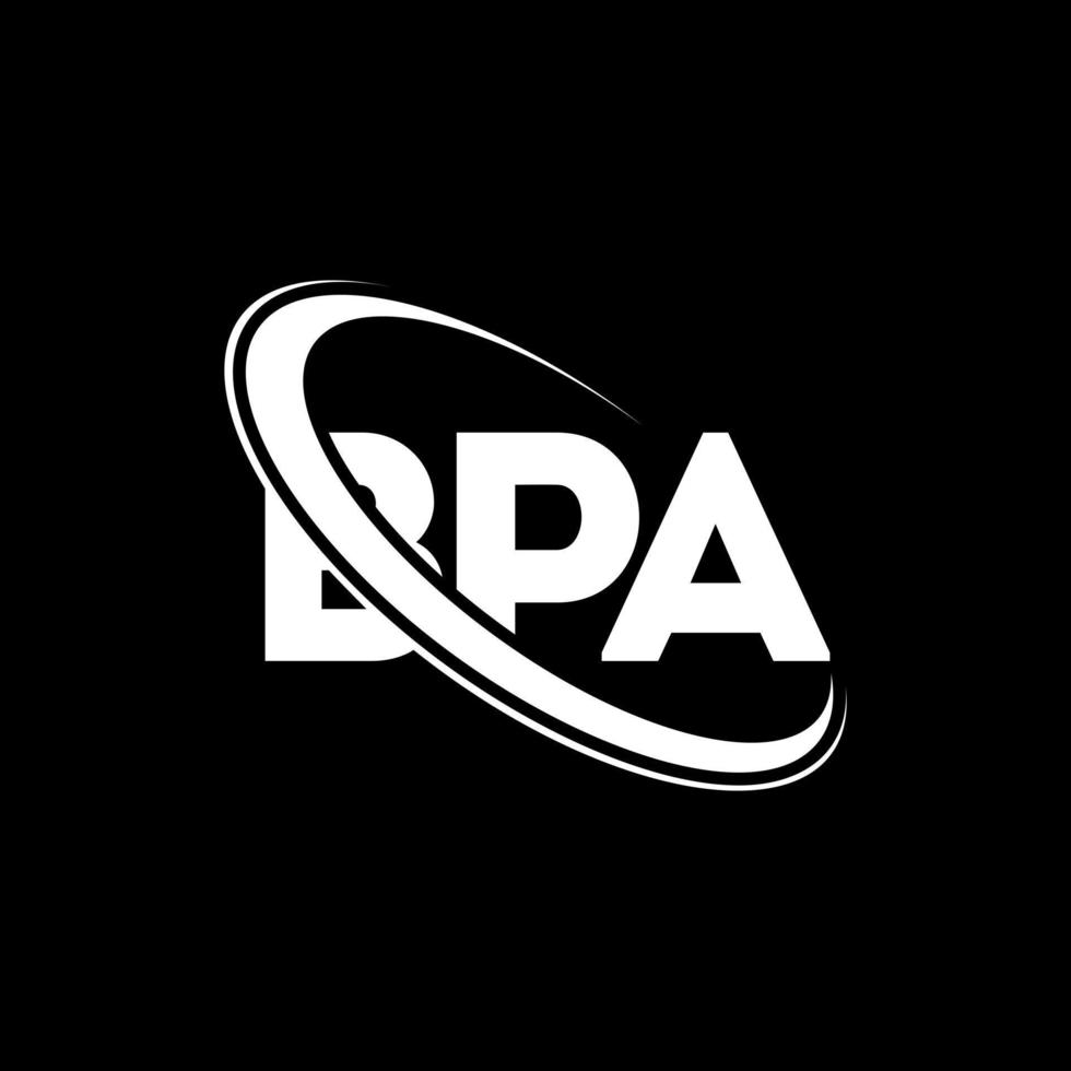 logotipo de bpa. carta bpa. diseño del logotipo de la letra bpa. Logotipo de iniciales bpa vinculado con círculo y logotipo de monograma en mayúsculas. tipografía bpa para tecnología, negocios y marca inmobiliaria. vector