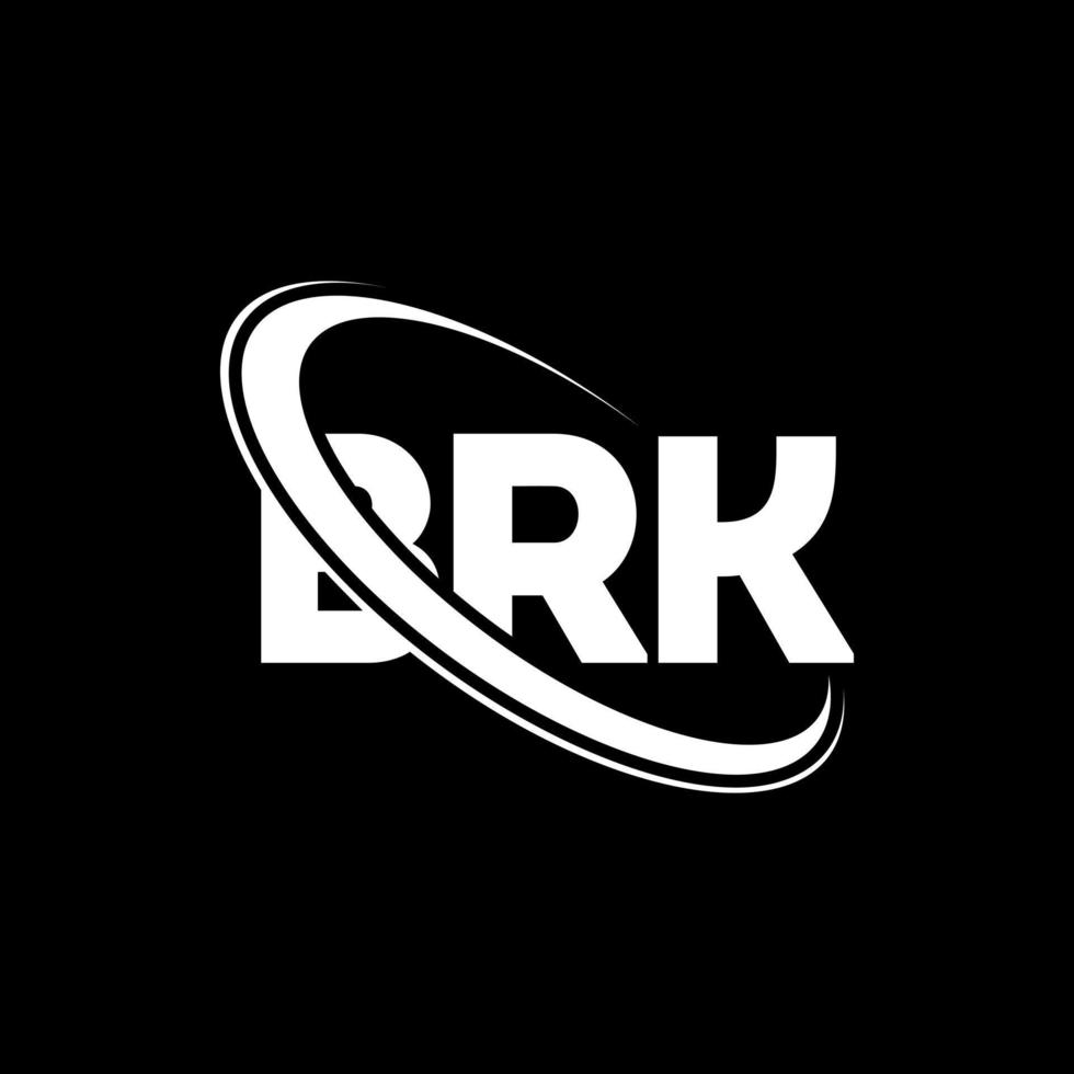 logotipo de brk. letra brk. diseño de logotipo de letra brk. Logotipo de iniciales brk vinculado con círculo y logotipo de monograma en mayúsculas. tipografía brk para tecnología, negocios y marca inmobiliaria. vector