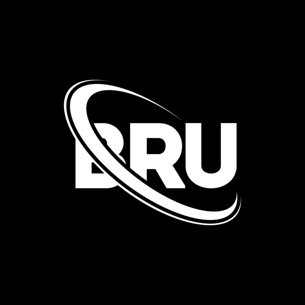 BRU logo. BRU letter. BRU letter logo design. Initials BRU logo linked with circle and uppercase monogram logo. BRU typography for technology, business and real estate brand. vector