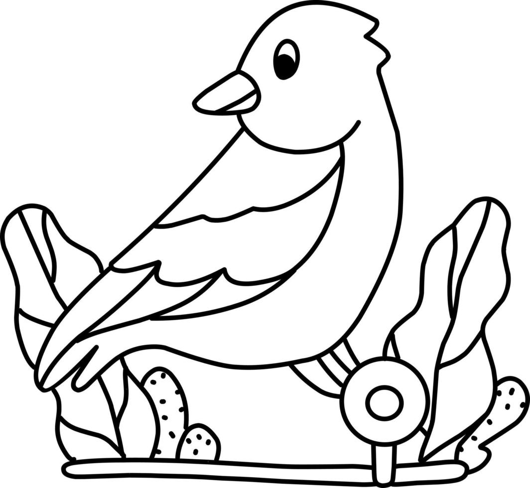 coloring page alphabets animal cartoon canary vector