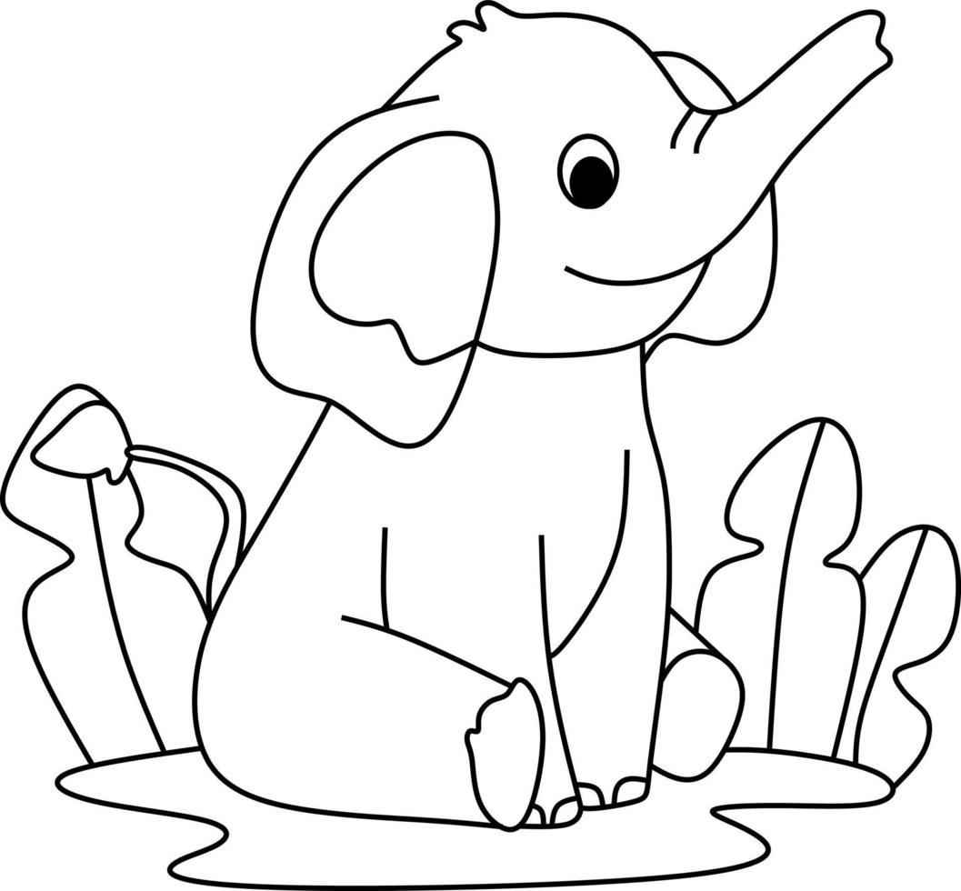 coloring page alphabets animal cartoon elephant vector