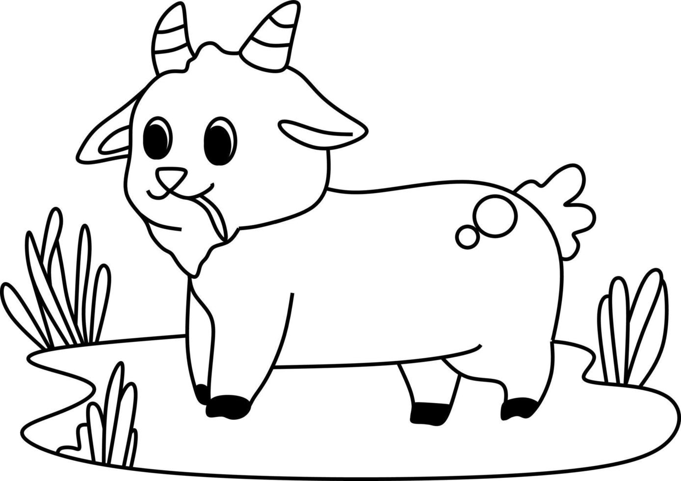 coloring page alphabets animal cartoon goat vector