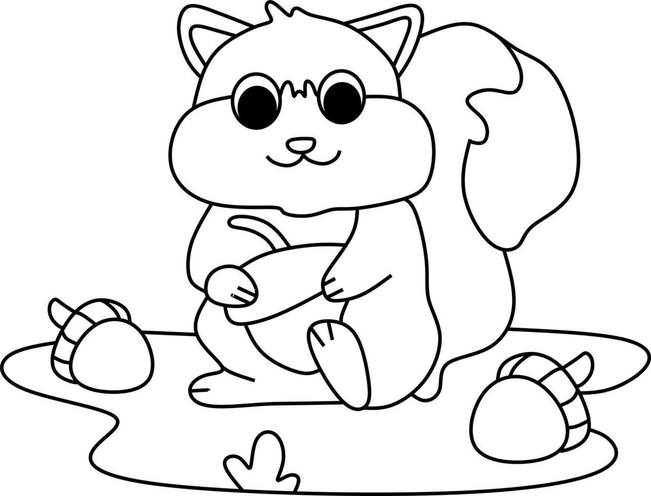 coloring page alphabets animal cartoon squirrel vector