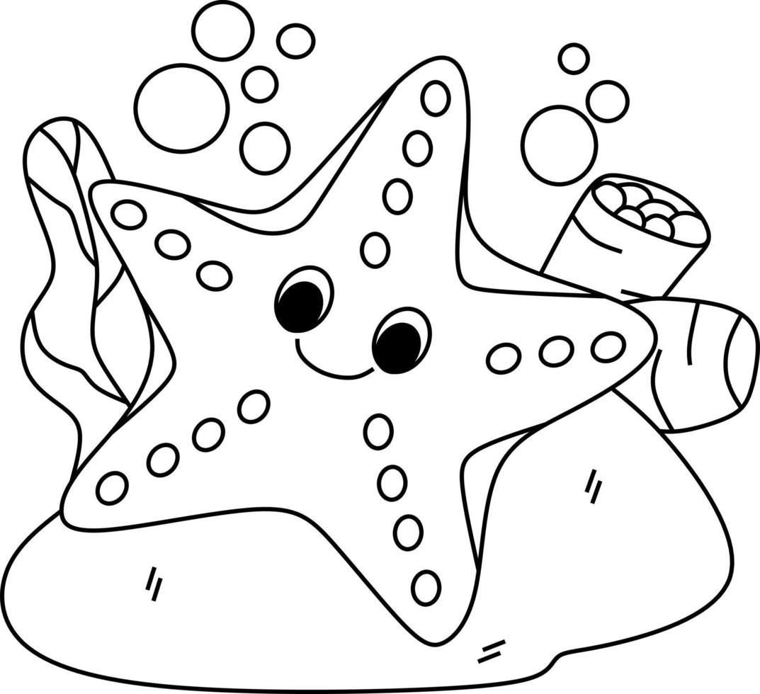 página para colorear alfabetos animales dibujos animados estrellas de mar  8994952 Vector en Vecteezy
