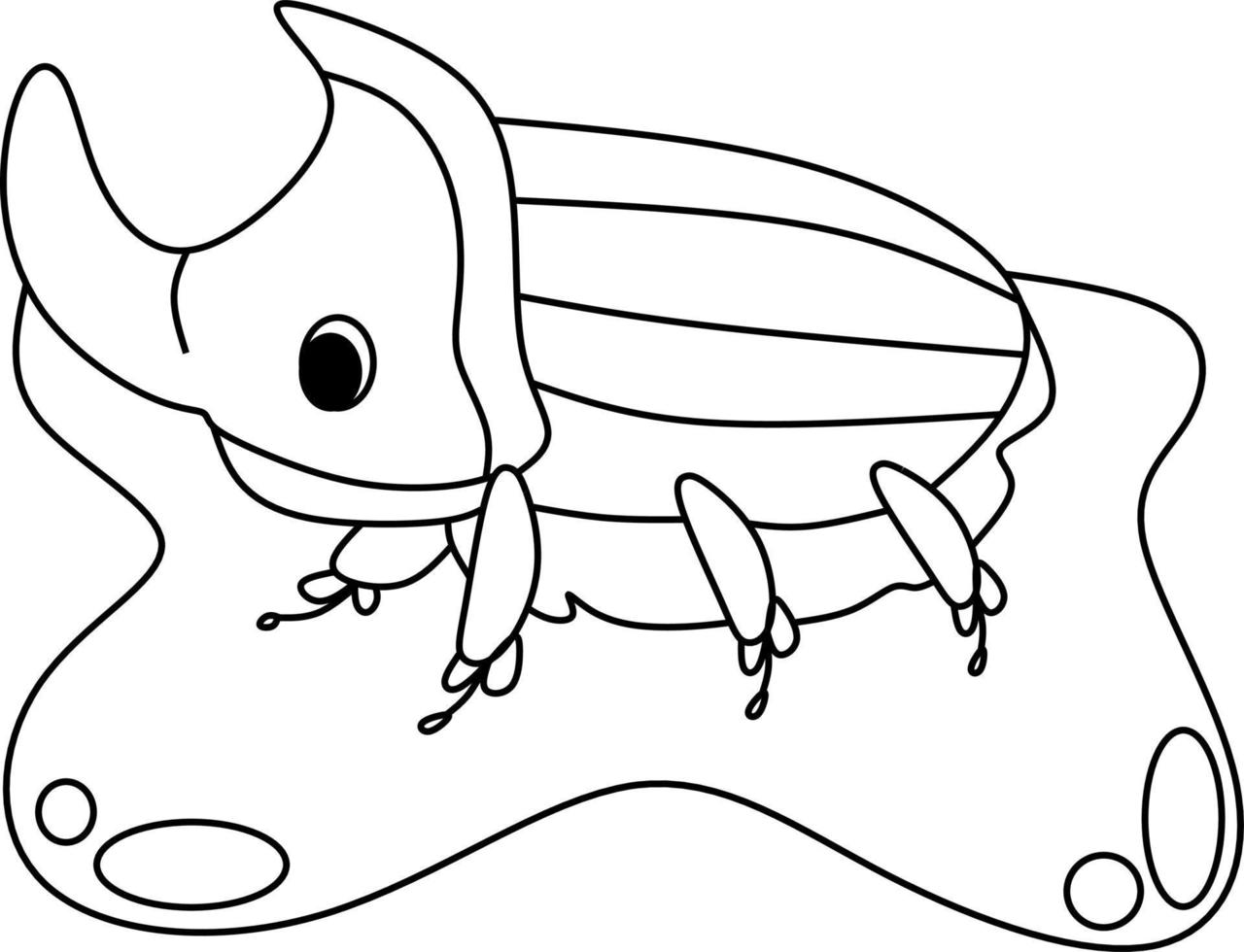 coloring page alphabets animal cartoon beetle vector
