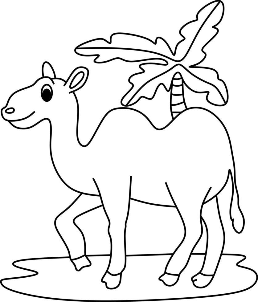 coloring page alphabets animal cartoon camel vector