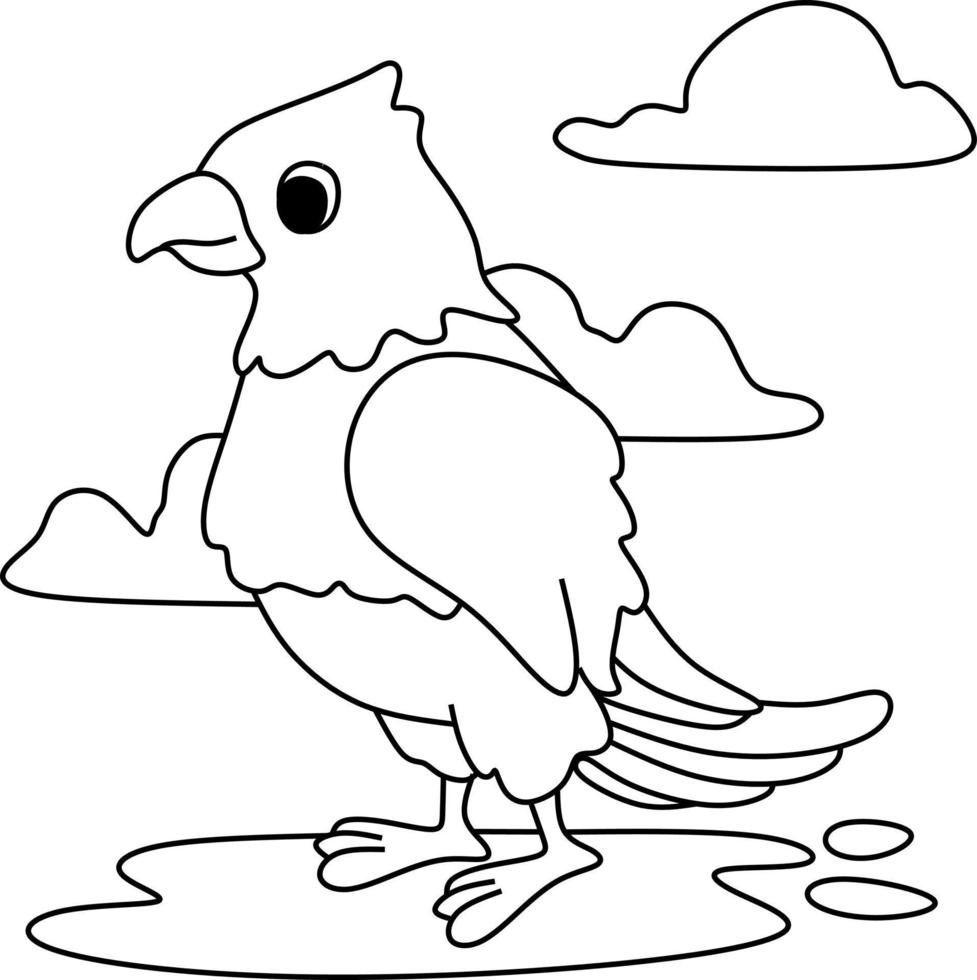 página para colorear alfabetos animales dibujos animados águila vector