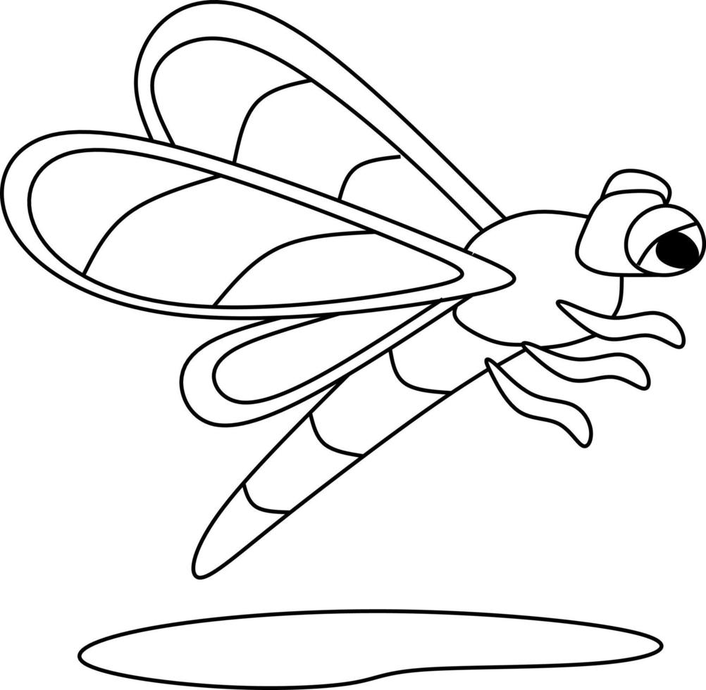 coloring page alphabets animal cartoon dragonfly vector