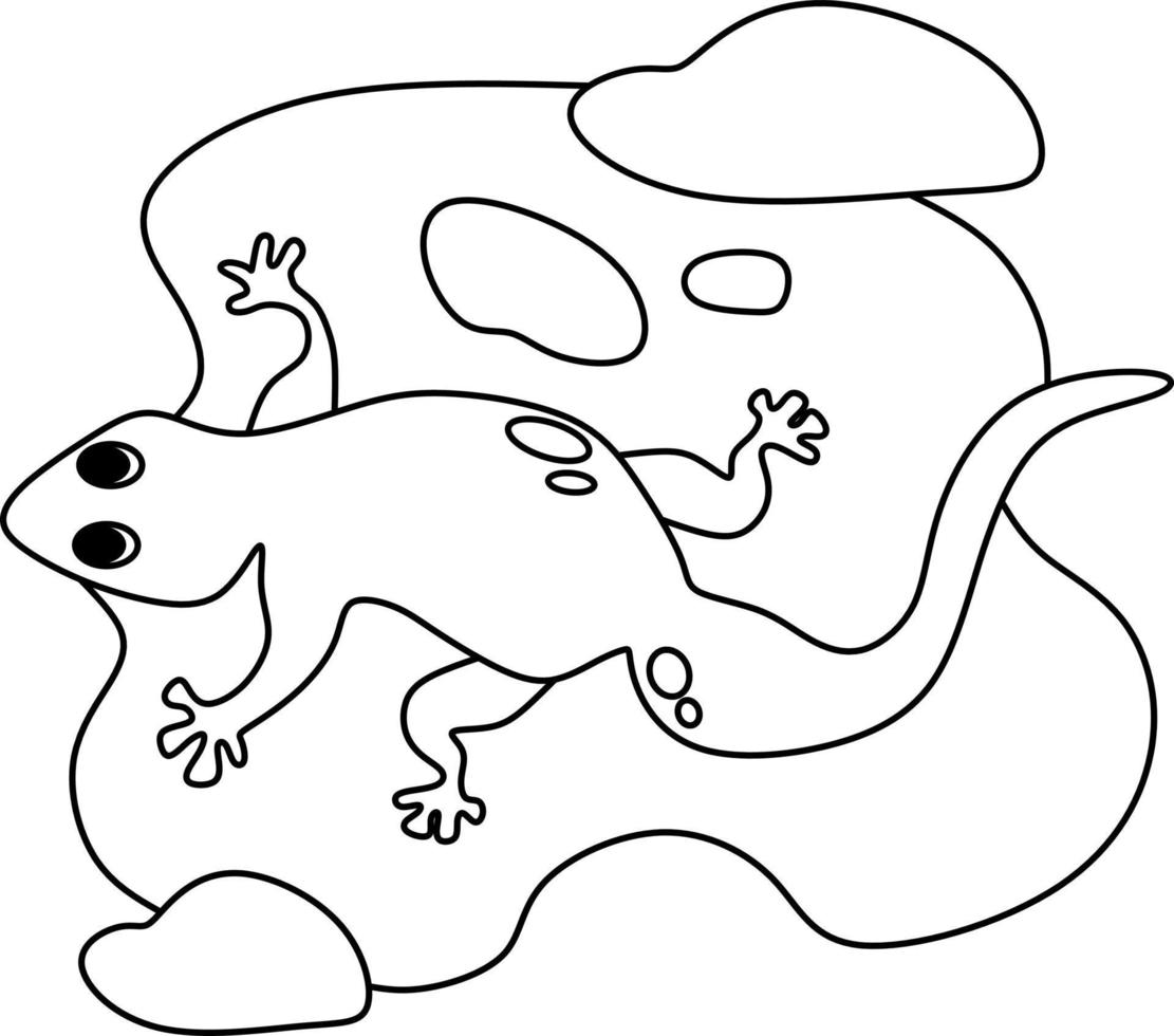 página para colorear alfabetos animales dibujos animados casa lagarto vector