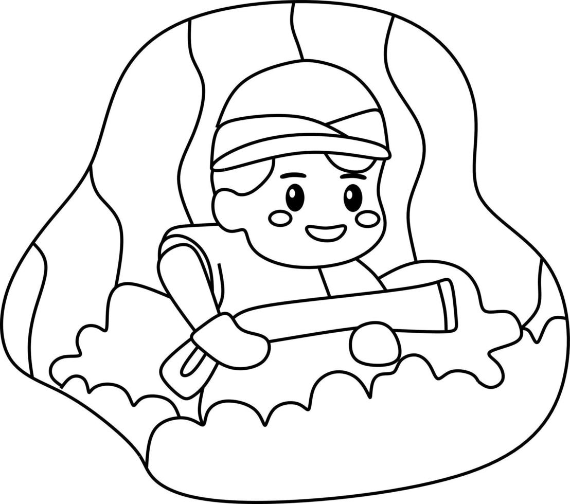 coloring page alphabets profesiion cartoon hunter vector