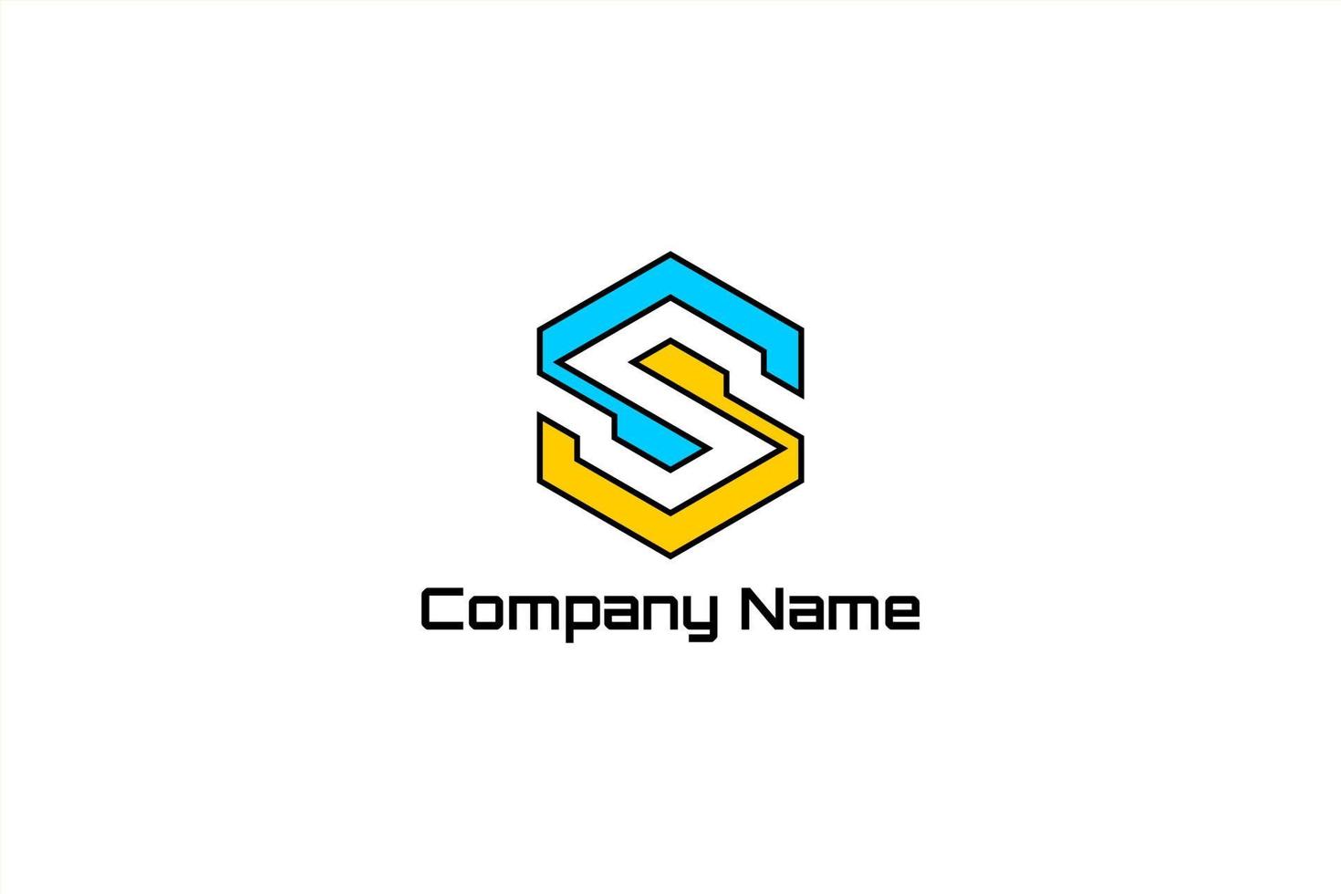 Vector logo element with initials S or G or CD. Usable for general technology and business brands