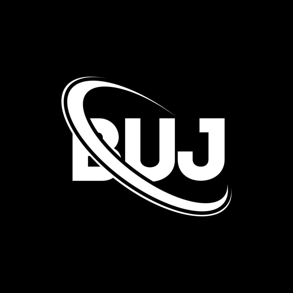 BUJ logo. BUJ letter. BUJ letter logo design. Initials BUJ logo linked with circle and uppercase monogram logo. BUJ typography for technology, business and real estate brand. vector