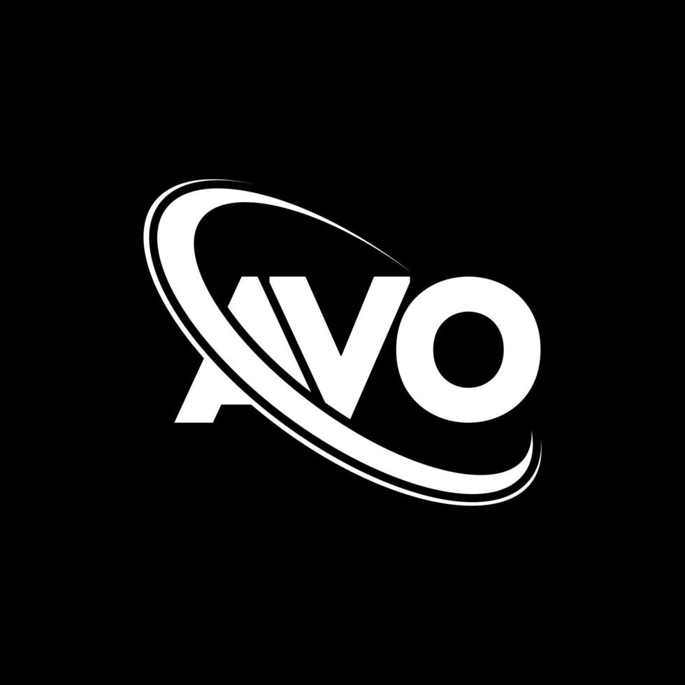 logotipo de avo. letra avo. diseño del logotipo de la letra avo. logotipo de iniciales avo vinculado con círculo y logotipo de monograma en mayúsculas. tipografía avo para tecnología, negocios y marca inmobiliaria. vector