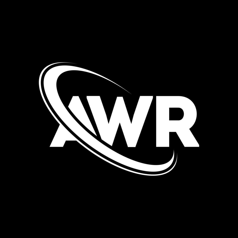 logotipo de awr. letra awr. diseño del logotipo de la letra awr. logotipo de iniciales awr vinculado con círculo y logotipo de monograma en mayúsculas. tipografía awr para tecnología, negocios y marca inmobiliaria. vector