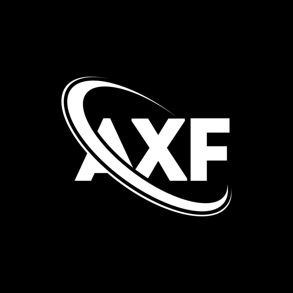 logotipo de axf. letra axf. diseño del logotipo de la letra axf. logotipo de iniciales axf vinculado con círculo y logotipo de monograma en mayúsculas. tipografía axf para tecnología, negocios y marca inmobiliaria. vector