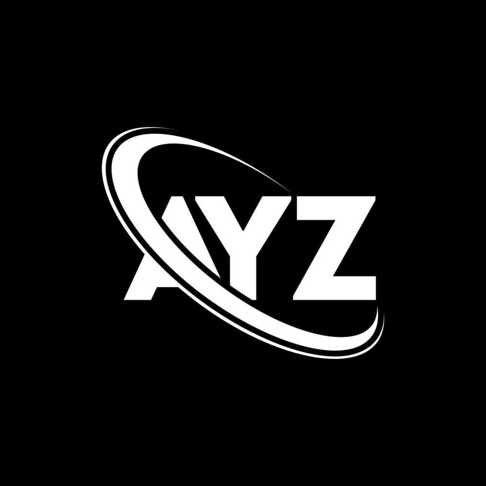 logotipo de ayz. carta ayz. diseño del logotipo de la letra ayz. logotipo de las iniciales ayz vinculado con el círculo y el logotipo del monograma en mayúsculas. tipografía ayz para tecnología, negocios y marca inmobiliaria. vector