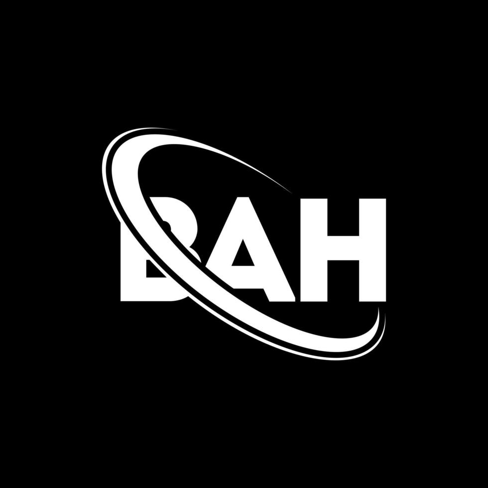 BAH logo. BAH letter. BAH letter logo design. Initials BAH logo linked with circle and uppercase monogram logo. BAH typography for technology, business and real estate brand. vector