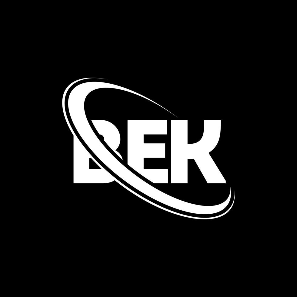 logotipo de Bek. carta bek. diseño del logotipo de la letra bek. Logotipo de iniciales bek vinculado con círculo y logotipo de monograma en mayúsculas. tipografía bek para tecnología, negocios y marca inmobiliaria. vector