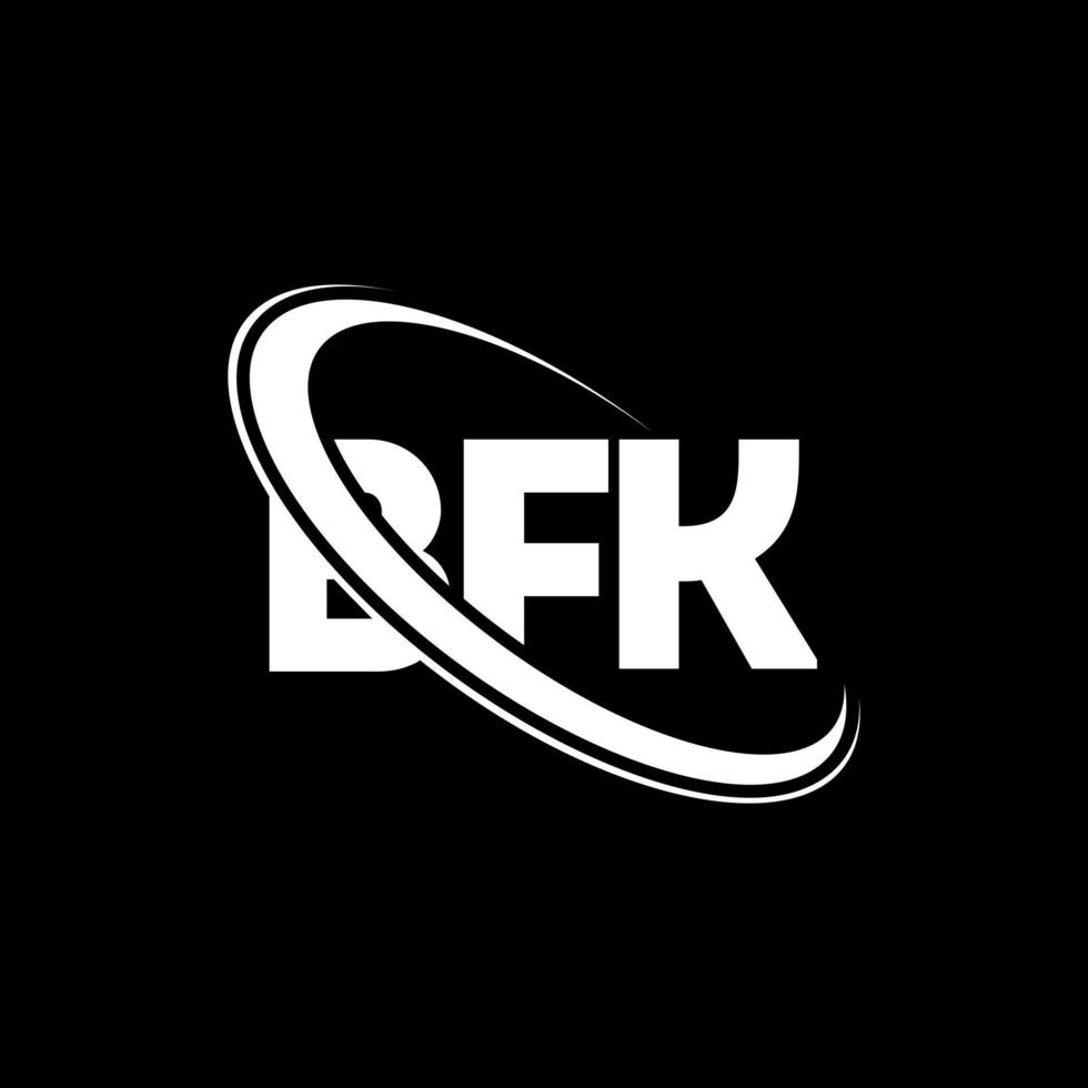 logotipo de bfk. letra bfk. diseño del logotipo de la letra bfk. Logotipo de iniciales bfk vinculado con círculo y logotipo de monograma en mayúsculas. tipografía bfk para tecnología, negocios y marca inmobiliaria. vector