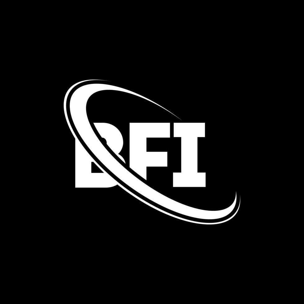 logotipo de bfi. carta bfi. diseño del logotipo de la letra bfi. logotipo de bfi de iniciales vinculado con círculo y logotipo de monograma en mayúsculas. tipografía bfi para tecnología, negocios y marca inmobiliaria. vector