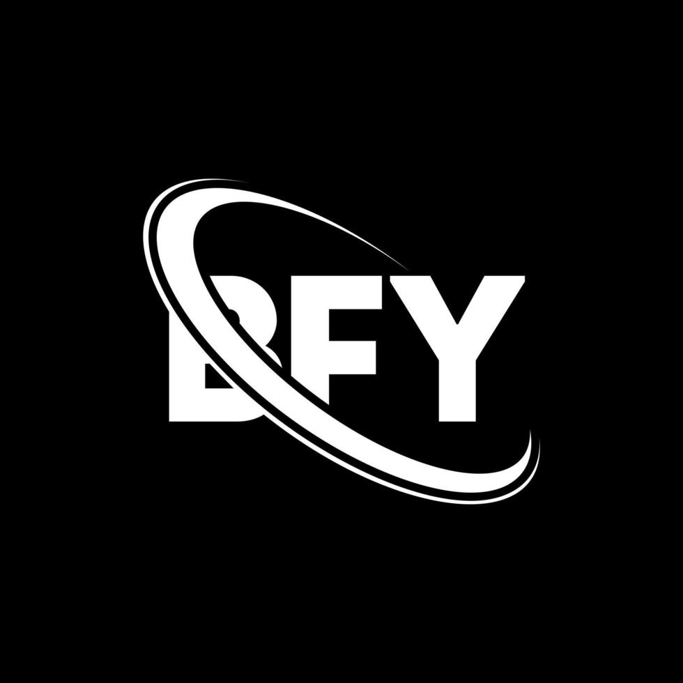 logotipo de bfy. carta bfy. diseño del logotipo de la letra bfy. logotipo bfy de iniciales vinculado con círculo y logotipo de monograma en mayúsculas. tipografía bfy para tecnología, negocios y marca inmobiliaria. vector