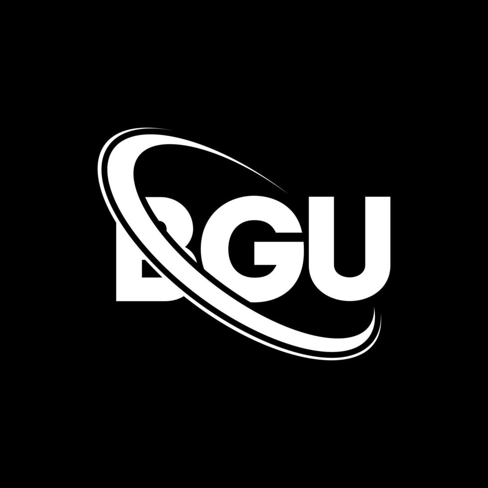 logotipo de bgu. carta bgu. diseño del logotipo de la letra bgu. logotipo bgu de iniciales vinculado con círculo y logotipo de monograma en mayúsculas. tipografía bgu para tecnología, negocios y marca inmobiliaria. vector